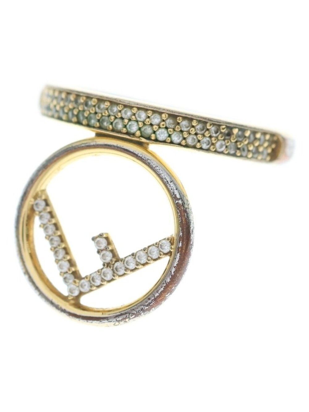 Fendi Is Crystal Metal Ring Gold